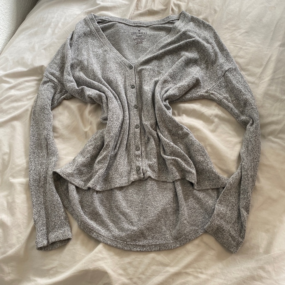 Heathered grey cardigan from American Eagle